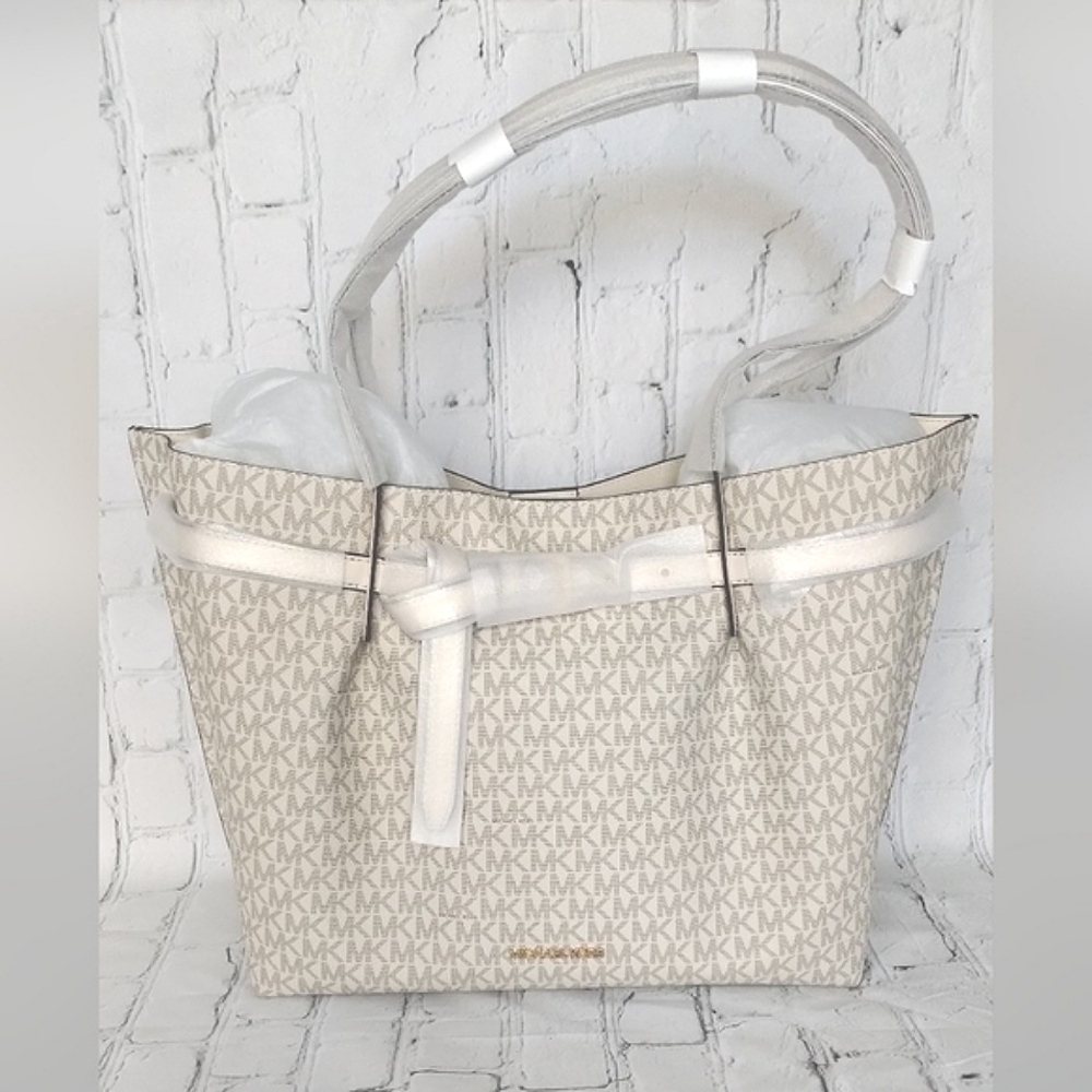 Michael Kors Large Logo East West Tote Light Cream Gold